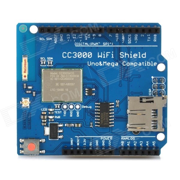 CC3000 Wi-Fi Shield Module wITH Micro SD Card