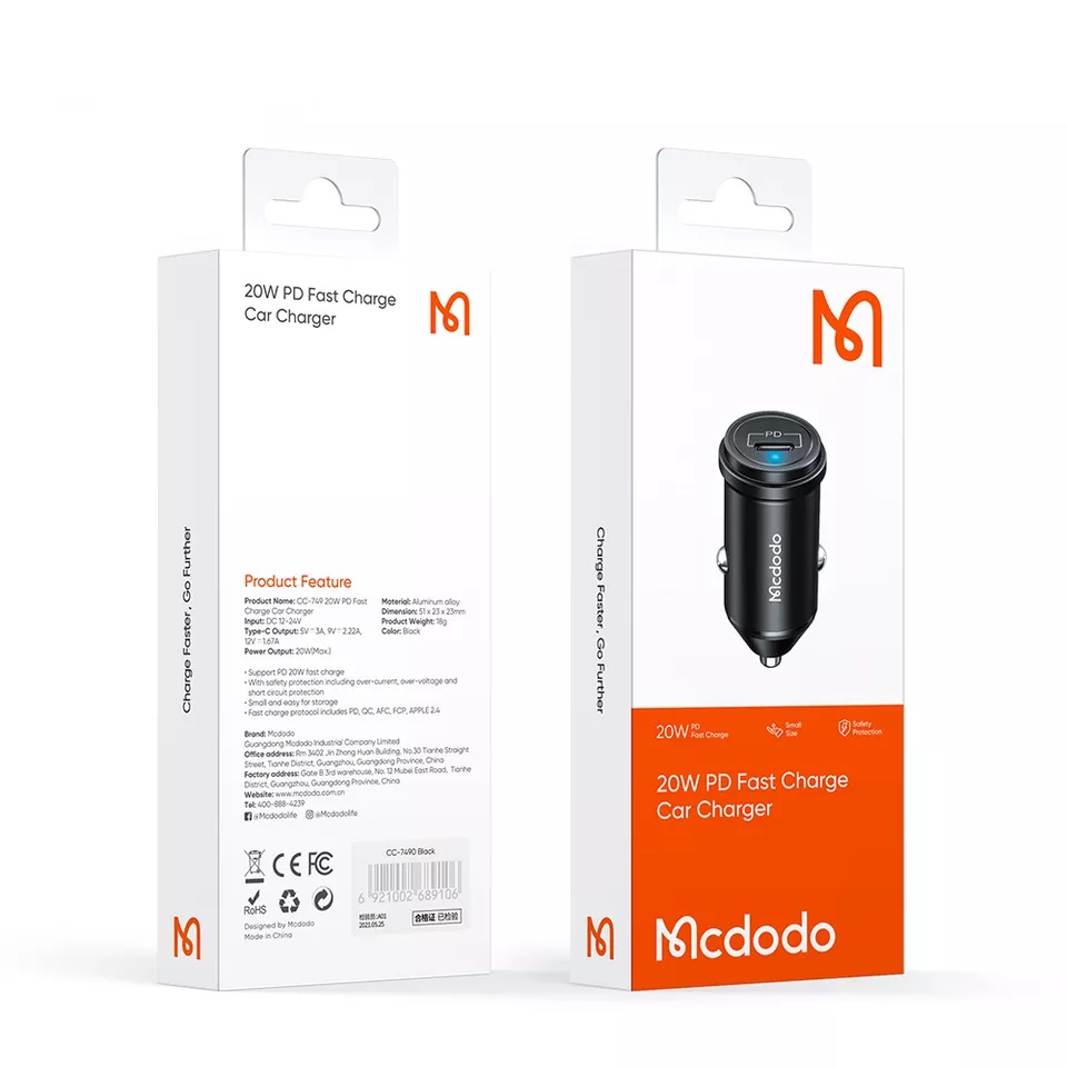 MCDODO 20W PD CAR CHARGER